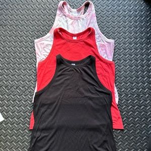 3 racer back tank tops